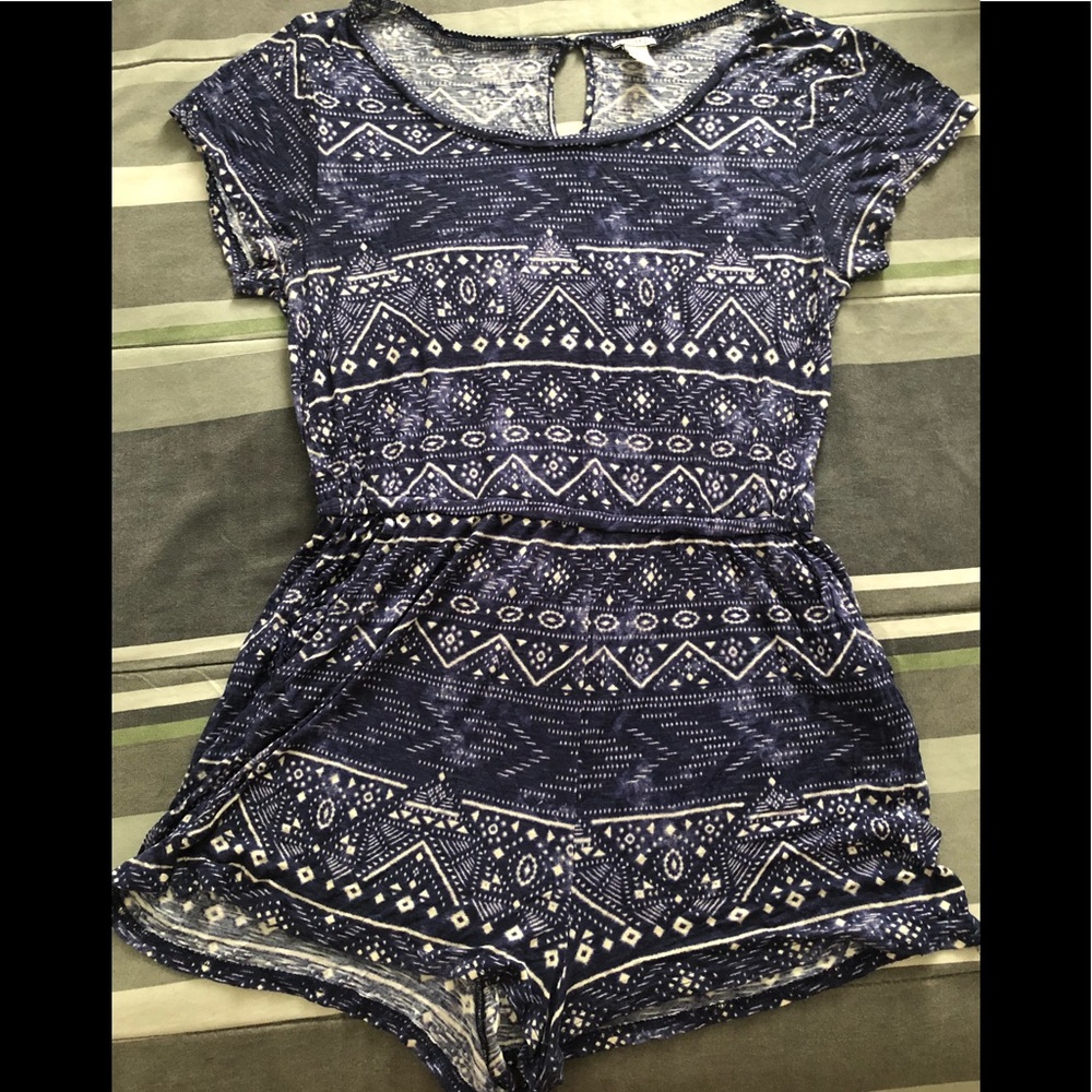 Blue short romper